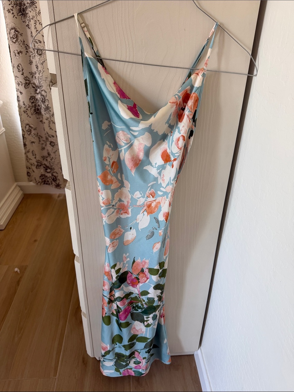 Light Blue Floral Slip Dress